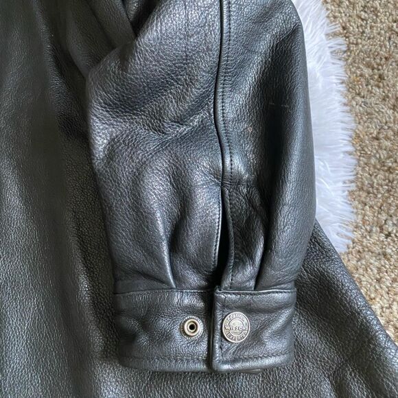 Wilson’s Leather Heavy Jacket Lined Black Mens Size Large - Picture 8 of 15